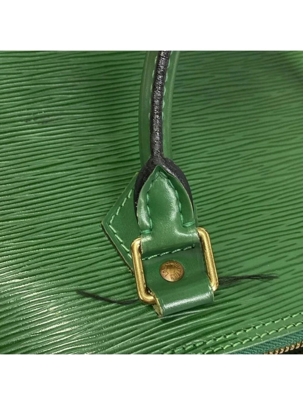 Louis Vuitton Handbag Epi Alma Borneo Green Leather